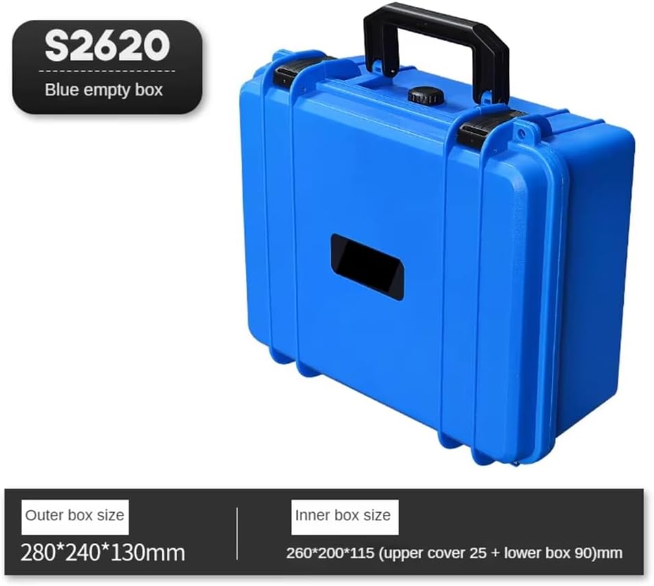  Boîte De Rangement D'Instruments à Grande Capacité Avec Éponge, Valise Portable, Boîte En Plastique Dur Épaissie, Boîte à Outils Pour Matériel, Rouge.