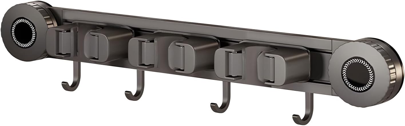  Support Mural Pour Balai Et Serpillère En Aluminium Antirouille - Support De Suspension Gratuit Pour Outils De Nettoyage Dans La Salle De Bain Et La Cuisine