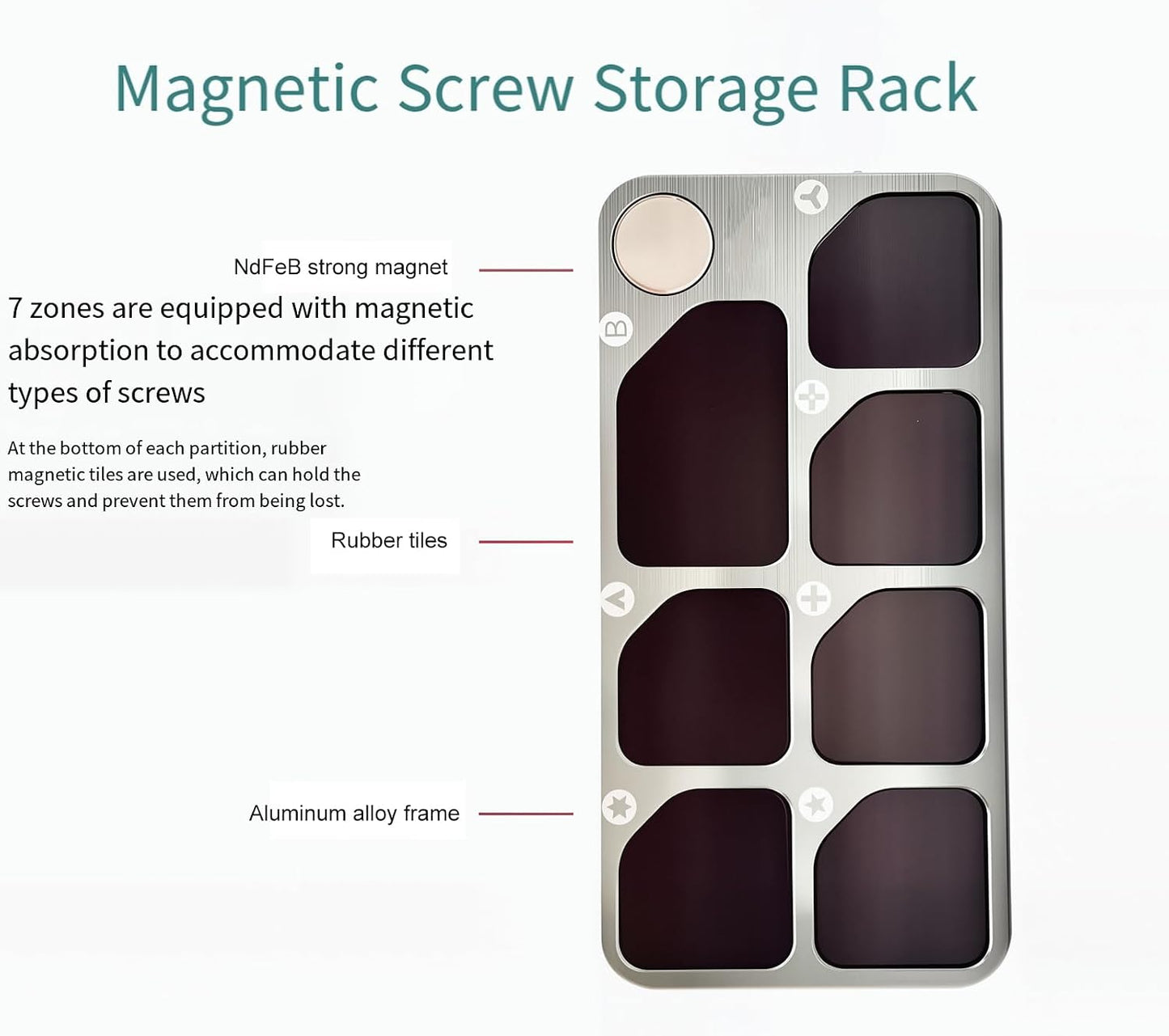  Plateau De Réparation Avec 7 Sections Pour Un Rangement Sécurisé Des Vis électroniques Et Des Outils - Plateau De Rangement Portable Pour Téléphone