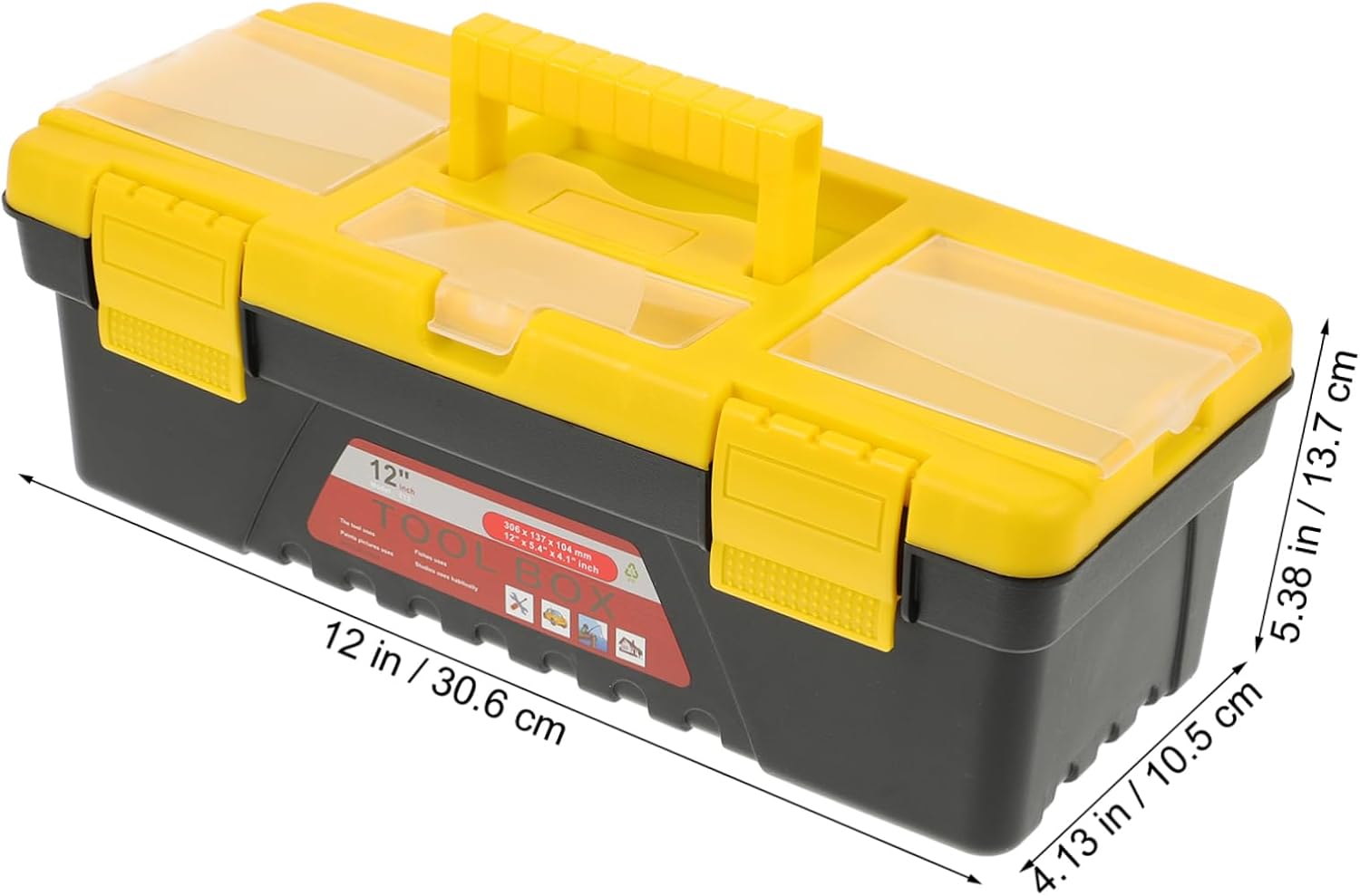  Angoily Boîte à Outils De Rangement En Plastique, Valise Portable Pour Voiture, Grosse Capacité, Prise En Main Confortable, Finition Soignée