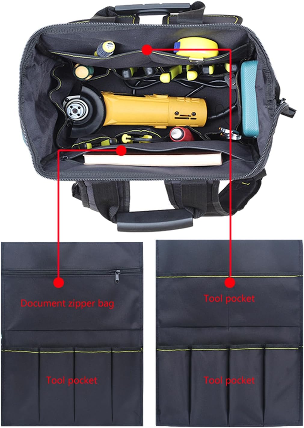  Sac à Dos à Outils Robuste Pour Travaux De Construction Eelectrican - Grand Sac à Dos Confortable