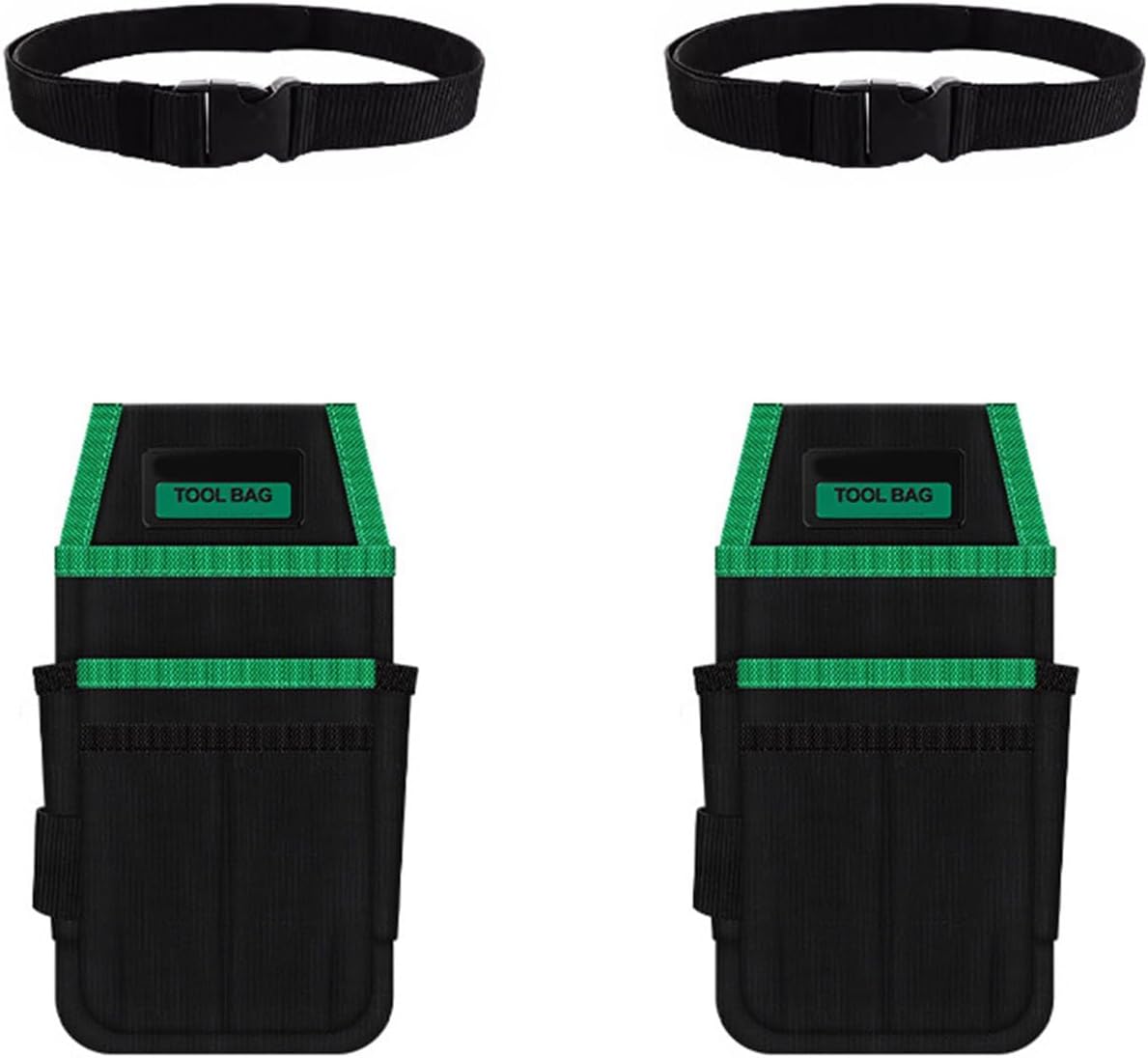  Lot De 2 Pochettes à Outils Avec Plusieurs Compartiments Pour Une Organisation Sécurisée, La Construction, La Réparation, Sac Banane Multifonction