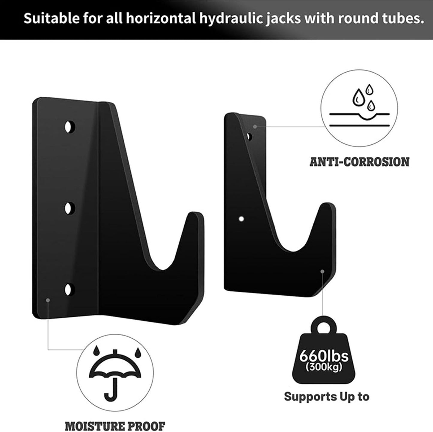  Lot De 2 Supports Muraux Pour Outils De Garage Avec Supports Hydrauliques Hydrauliques Standard