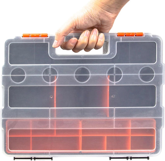  Organiseur De Pièces Portable – Boîte De Rangement Amovible à 21 Compartiments, Utilisation En Atelier Avec Design Connectable, Système De Rangement Transparent, Boîte à Outils Facile à Transporter