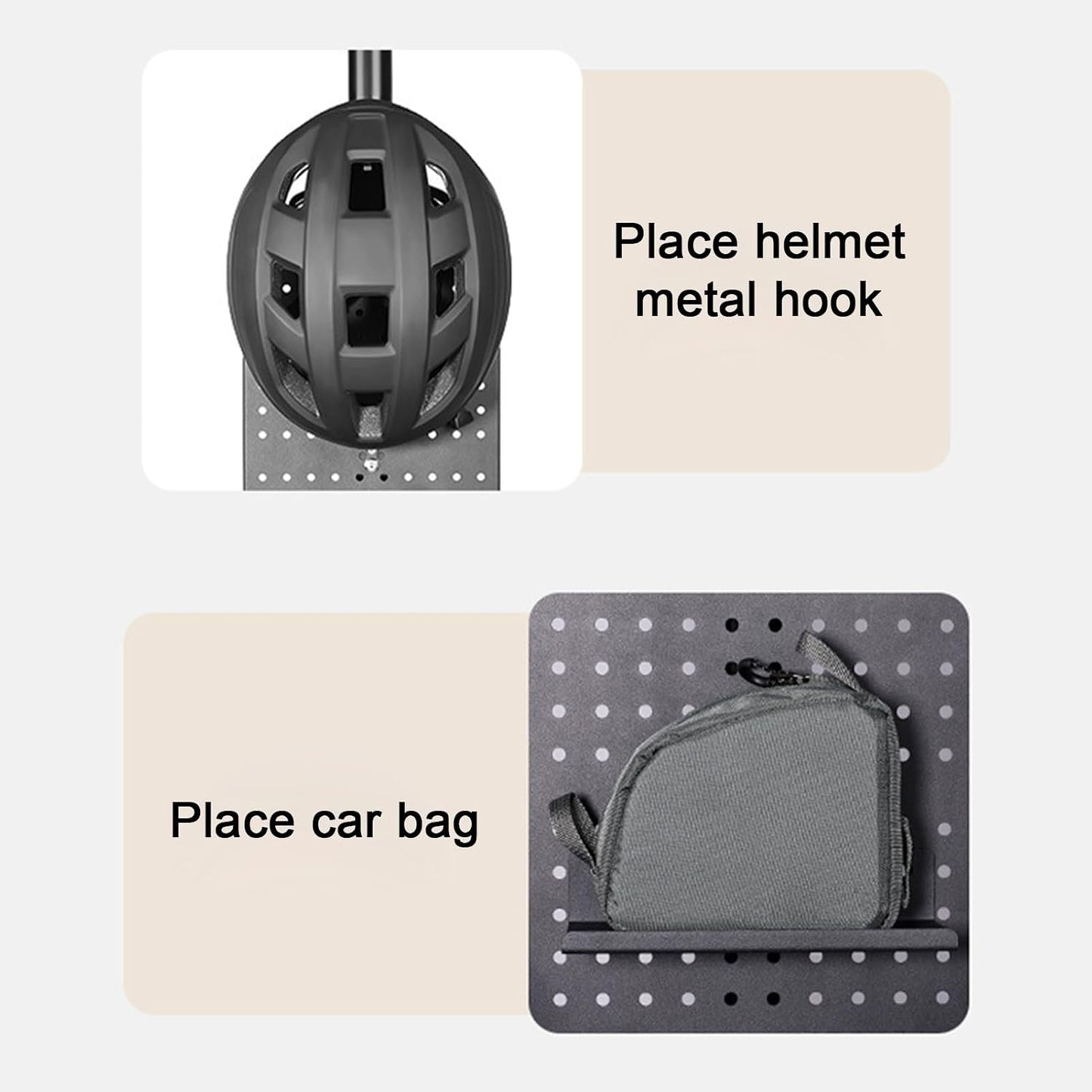  Support De Panneau Perforé En Aluminium, Support De Rangement Pour équipement De Vélo, Support De Casque De 45,7 X 30,5 Cm Avec Construction Solide, Organisateur En Avec Cadre Stable