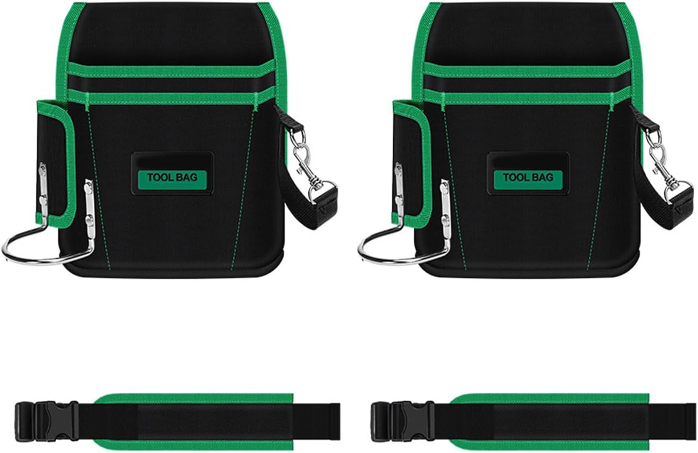  Lot De 2 Pochettes à Outils Avec Plusieurs Compartiments Pour Une Organisation Sécurisée, La Construction, La Réparation, Sac Banane Multifonction