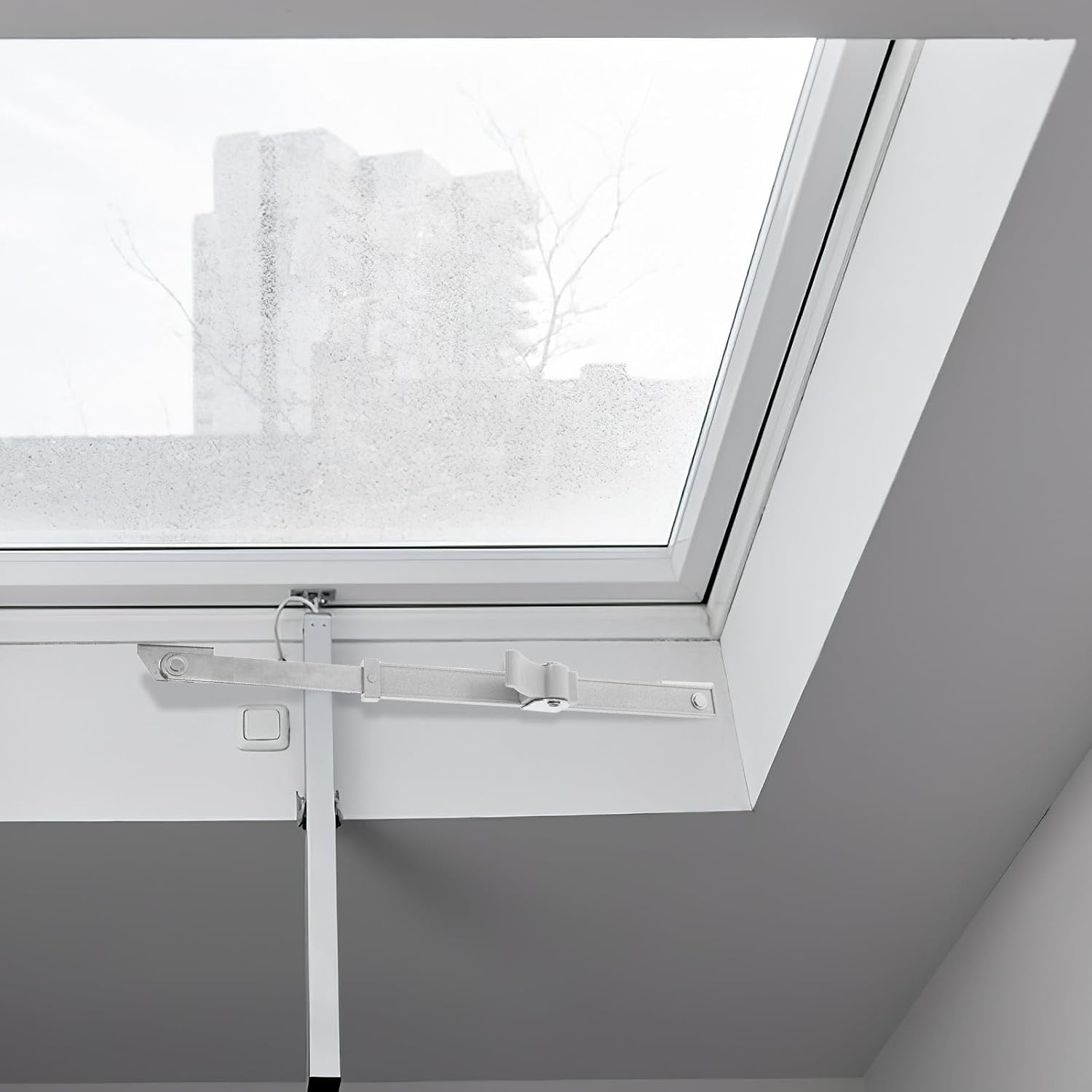  STOBAZA Tige Télescopique Quincaillerie De Fenêtre Robuste En Alliage D'aluminium Pour Fenêtre, Support De Fixation Anti-vent, Pour Maison Et Bureau