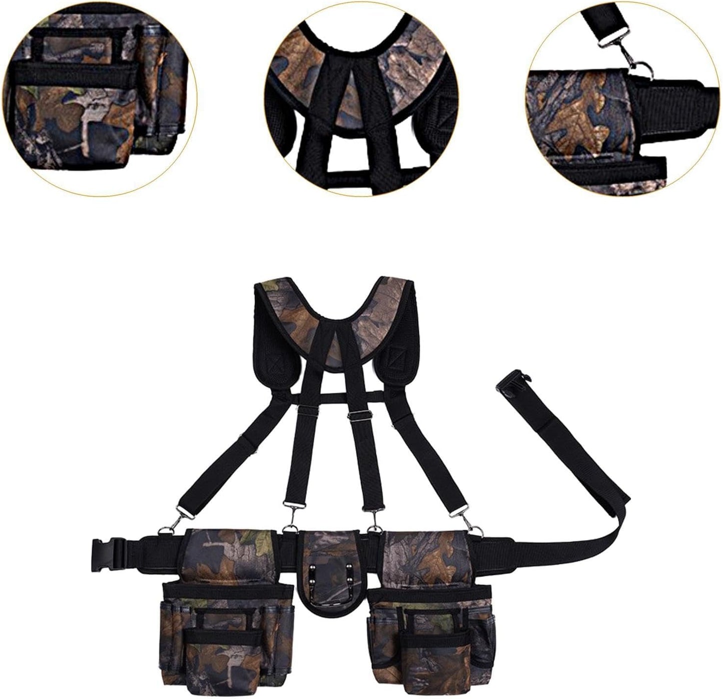  Ceinture Porte Outils Sacoche Professionnelle Organisateur De Mécanicien Pochette De Travail Du Bois Avec Sangle Réglable Approprié Pour Mécaniciens, Multi