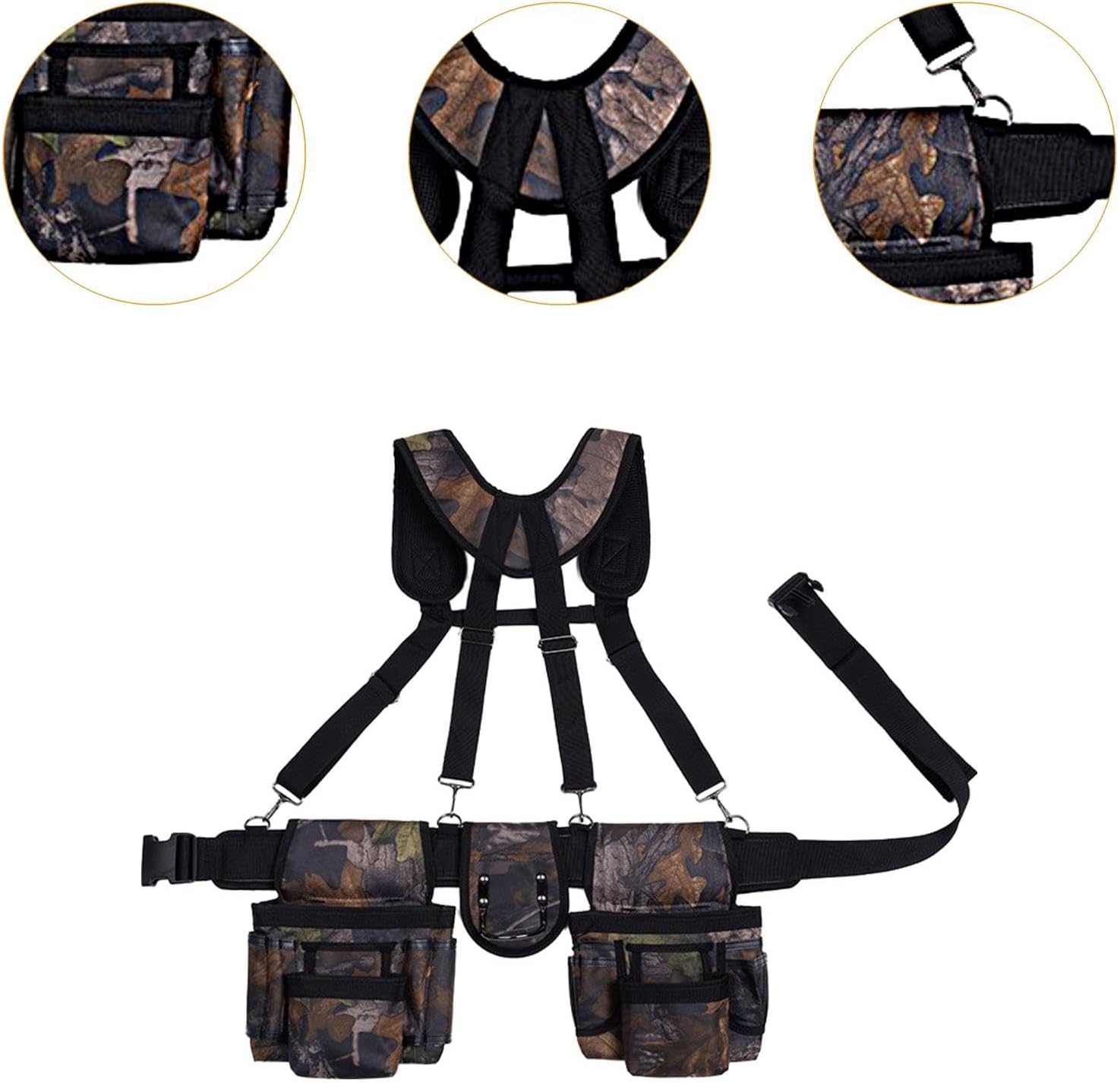  Ceinture Porte Outils Sacoche Professionnelle Organisateur De Mécanicien Pochette De Travail Du Bois Avec Sangle Réglable Approprié Pour Mécaniciens, Multi