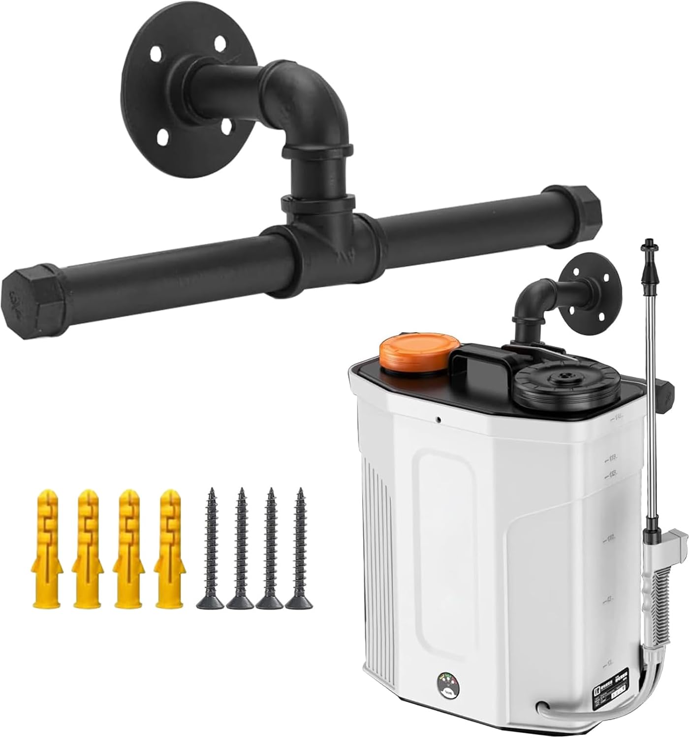  Rack D'équipement Industriel : Organisateur Mural Robuste, Boîte à Outils Polyvalente, Y Compris Pulvérisateurs, Souffleurs Et Tuyaux, Support De Garage Renforcé Offrant Un Espace De Lavage