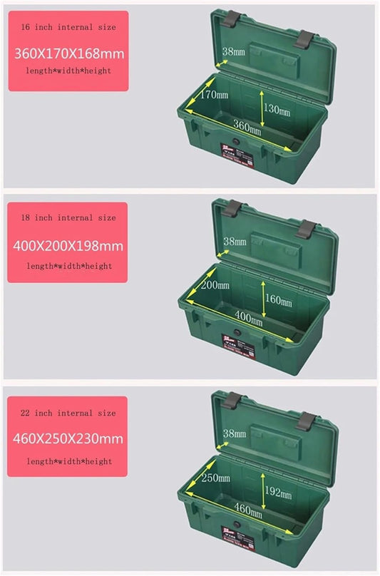  Caisses à Outils Boîte à Outils étanche, Boîte De Rangement Multifonctionnelle Domestique, Ensemble épais Grande Qualité(A,16inch)