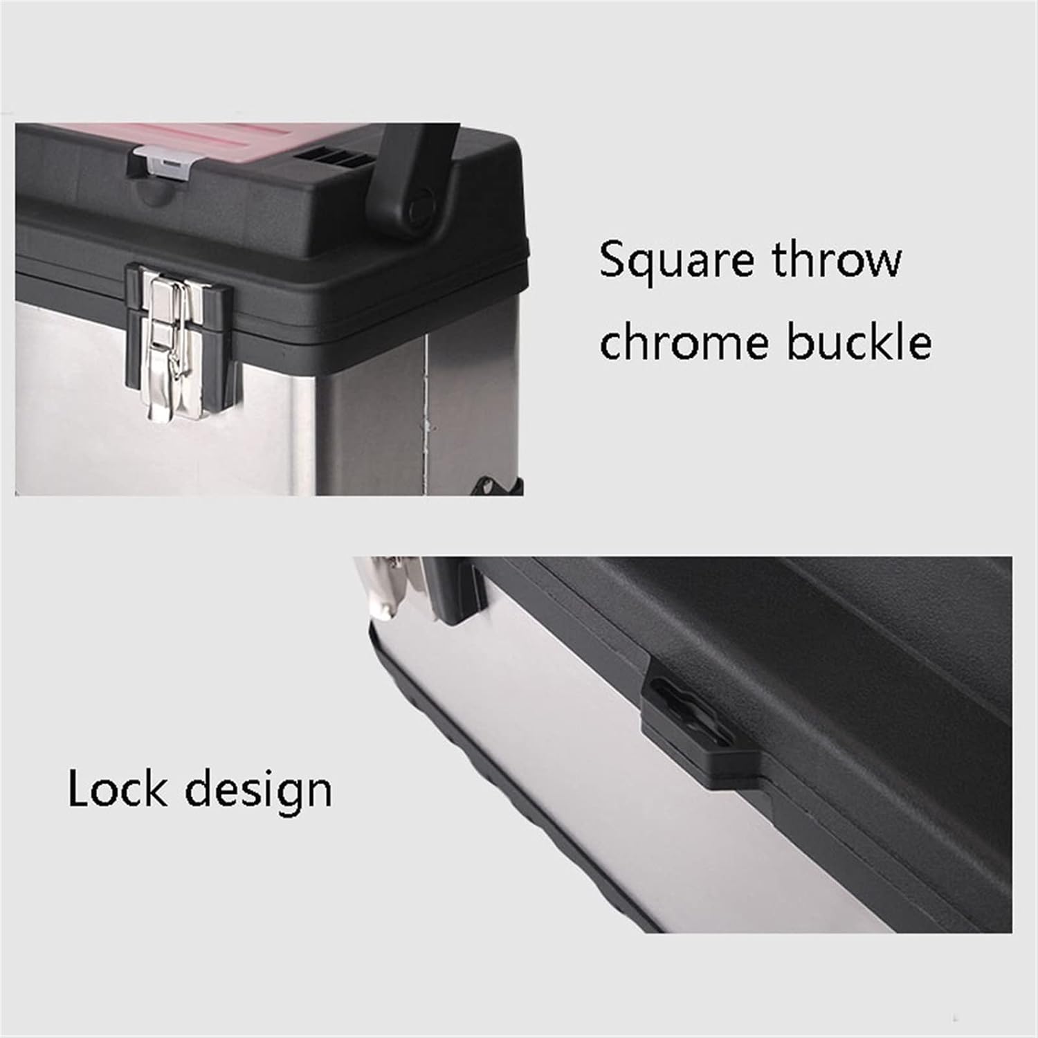GENERIC Boîte à Outils Boîte à Outils - Rangement Verrouillable Portable, Construction En Acier Inoxydable Et Plastique - Plateau Amovible, Organisateur De Boîte à Outils Avec Poignée En Alliage D'a