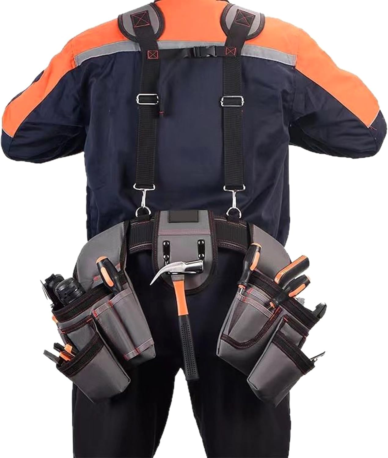  Ceinture Ergonomique Pour Outils De Travail Avec Compartiment De Rangement Multi-poches, Sangle Rembourrée Renforcée, Porte-jarretelles Réglables, Pochette à Outils, Ceinture De Charpentier