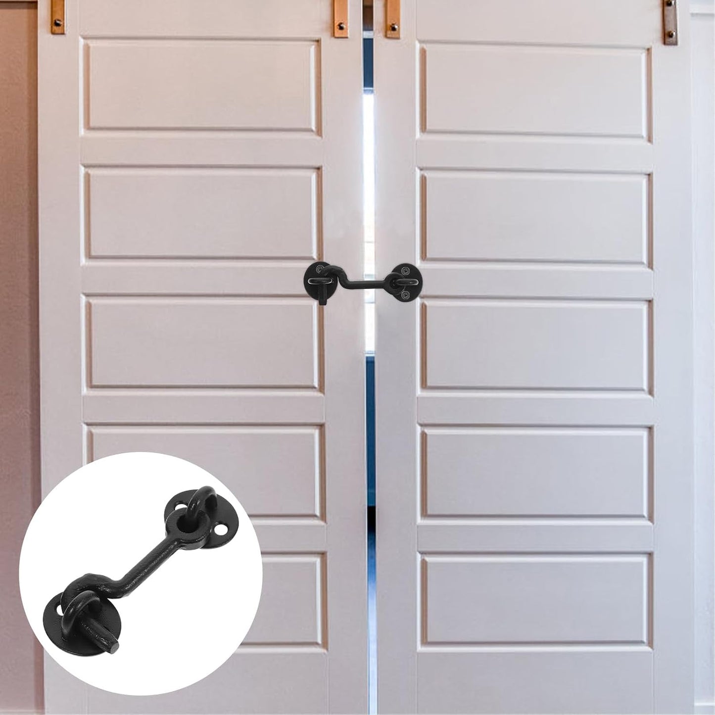  Ciieeo Loquet à Œillet En Fonte Renforcée, Crochet De Fenêtre Ancien En Métal Épais, Résistant à La Corrosion, Avec Vis De Fixation, Pour Porte De Garage Et Placard, Quincaillerie