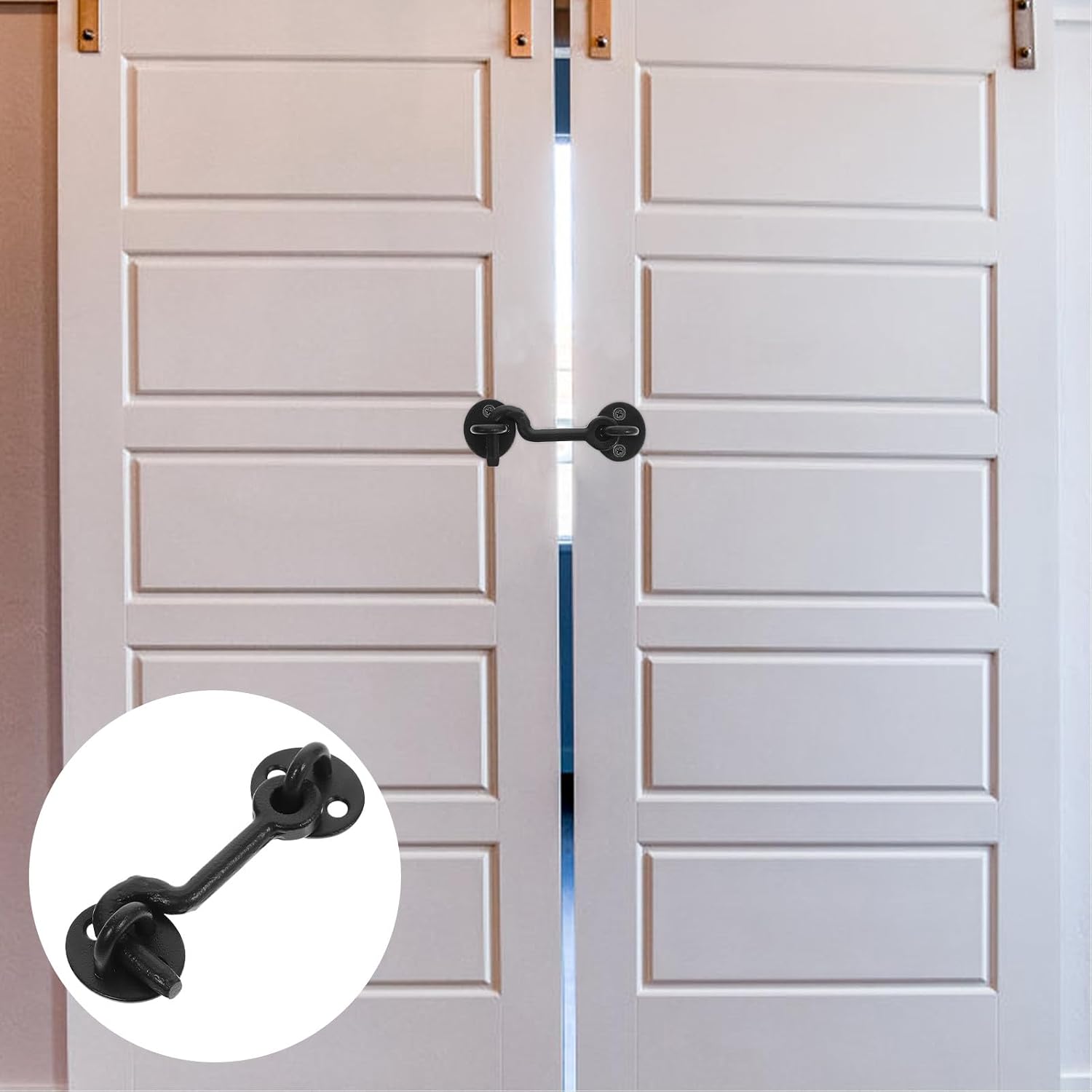  Ciieeo Loquet à Œillet En Fonte Renforcée, Crochet De Fenêtre Ancien En Métal Épais, Résistant à La Corrosion, Avec Vis De Fixation, Pour Porte De Garage Et Placard, Quincaillerie
