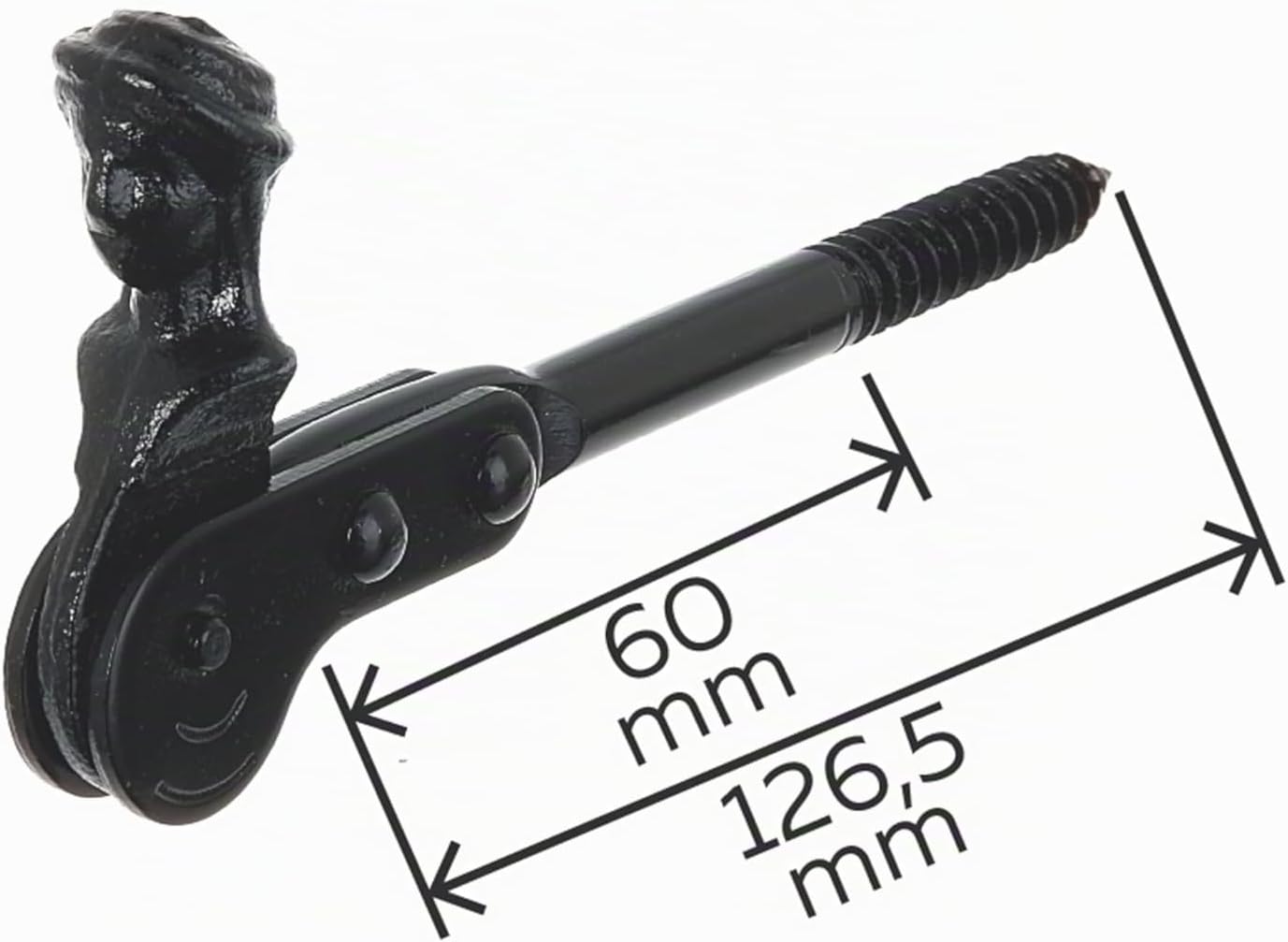  Alberts 307103 Shepherdess Head Shutter Stop | Screw Or Seal | Black Lacquered | 126.5 Mm