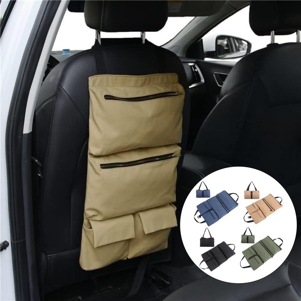  Sac à Outils En Toile Avec Cinq Poches Zippées Pour Tournevis Et Douilles, Organiseur De Rangement Robuste Pour Mécanicien, Bleu, 490 X 335 Mm (bleu)