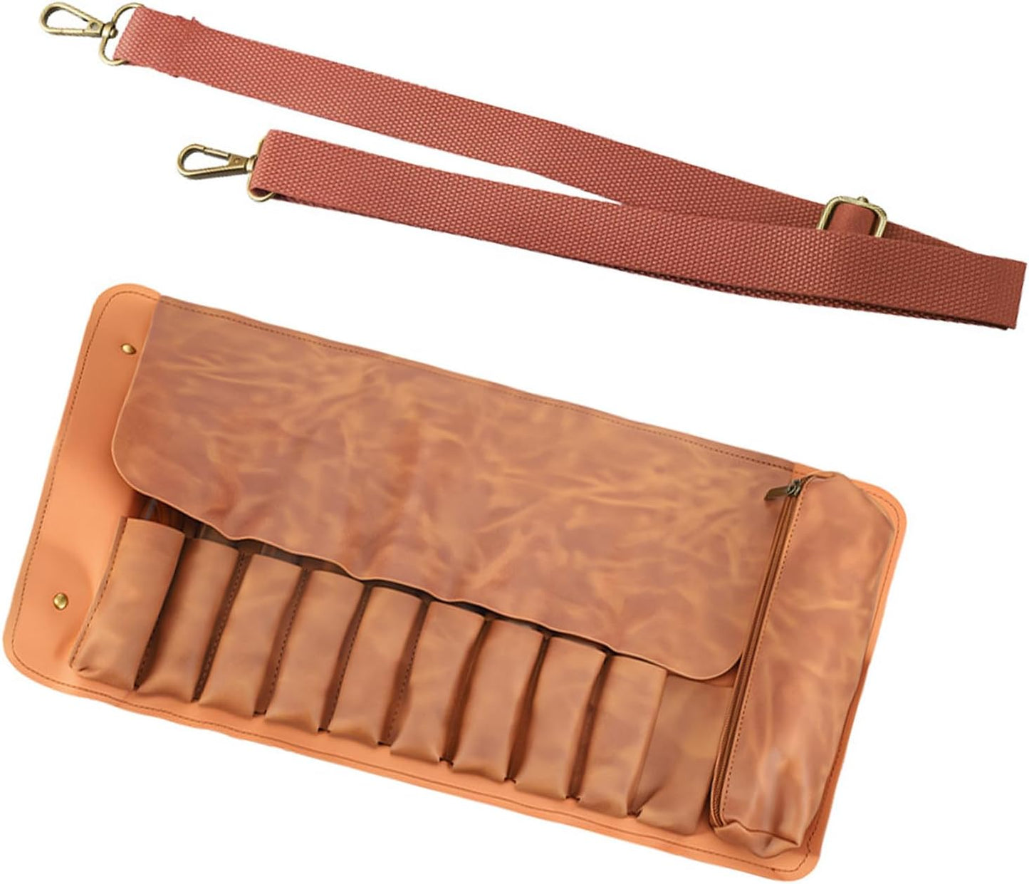  Porte-outils Professionnel à 10 Grilles En Cuir PU Robuste Idéal Pour Les Artisans Et Les Amateurs D'organisateurs D'outils D'artistes