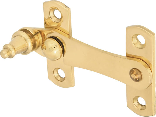  Amig - Golden Latch For Shutters With Reverse Hook Mod. 3 | 75 X 46 Mm | Polished Brass | Anti-Impact And Breakage Security Closure For Windows | Includes Screws