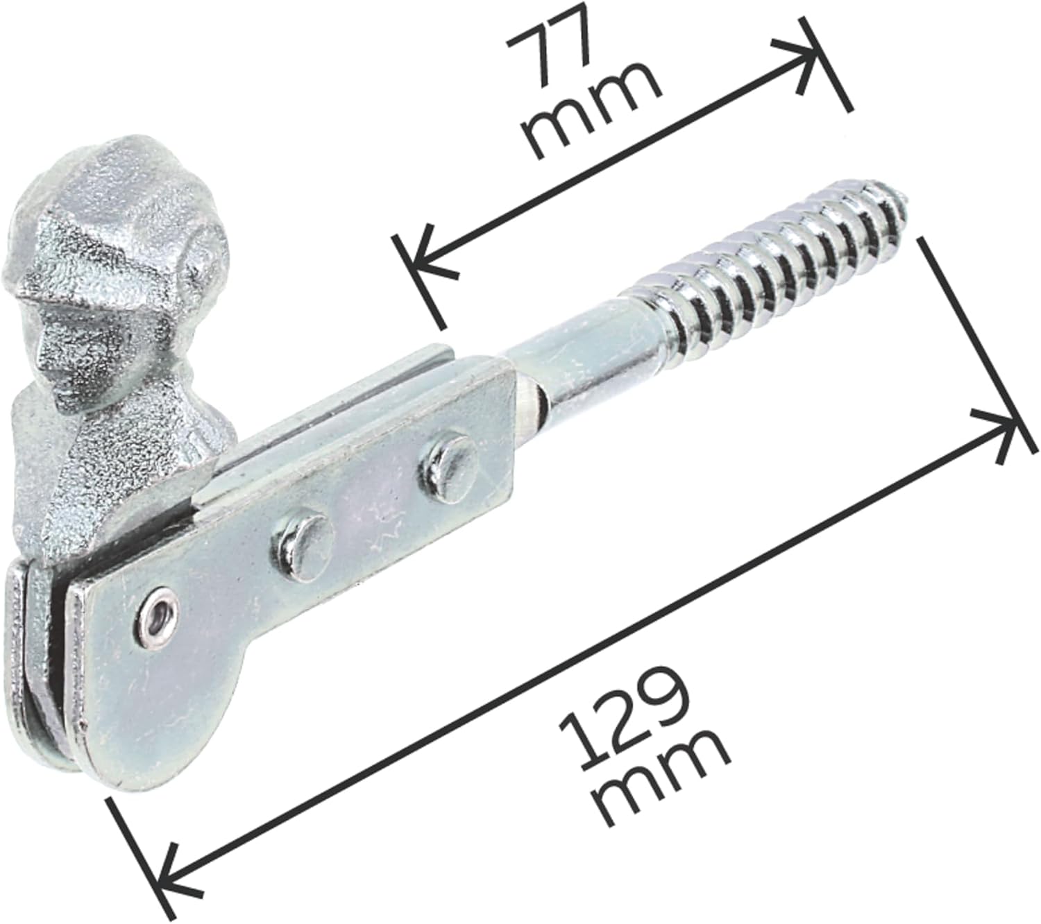  Alberts 845469 Shutter Stop | Shepherdess Head, Screw-On | Electro-Galvanized, Passivated Thick Film | 129 Mm | Kit Of 10