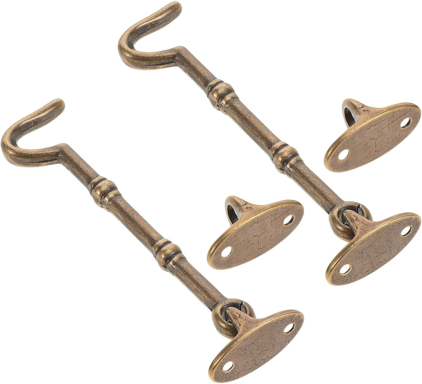  Housoutil Lot De 2 Loquets à Crochet En Laiton 105 CM Verrou De Fenêtre Et Crochet De Verrouillage De Porte Anti-Vent Pour Fenêtres Portes Coulissantes Et Abris De Jardin Quincaillerie