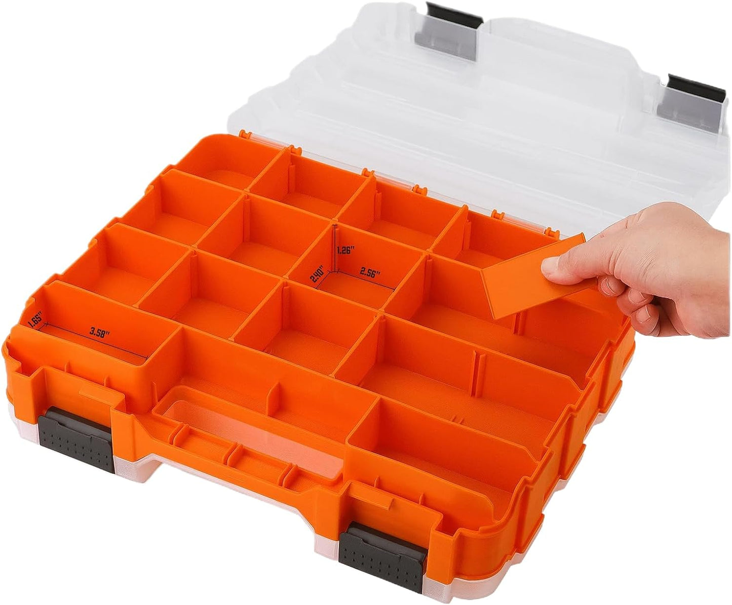  Boîte Outils Portable, Conteneur Rangement Transparent, Rangement Pièces De 12,6x10,63x3,15 Pouces Avec Construction Compacte, étui à En PP Robuste, Boîte à Outils De Perçage Avec Compartiment