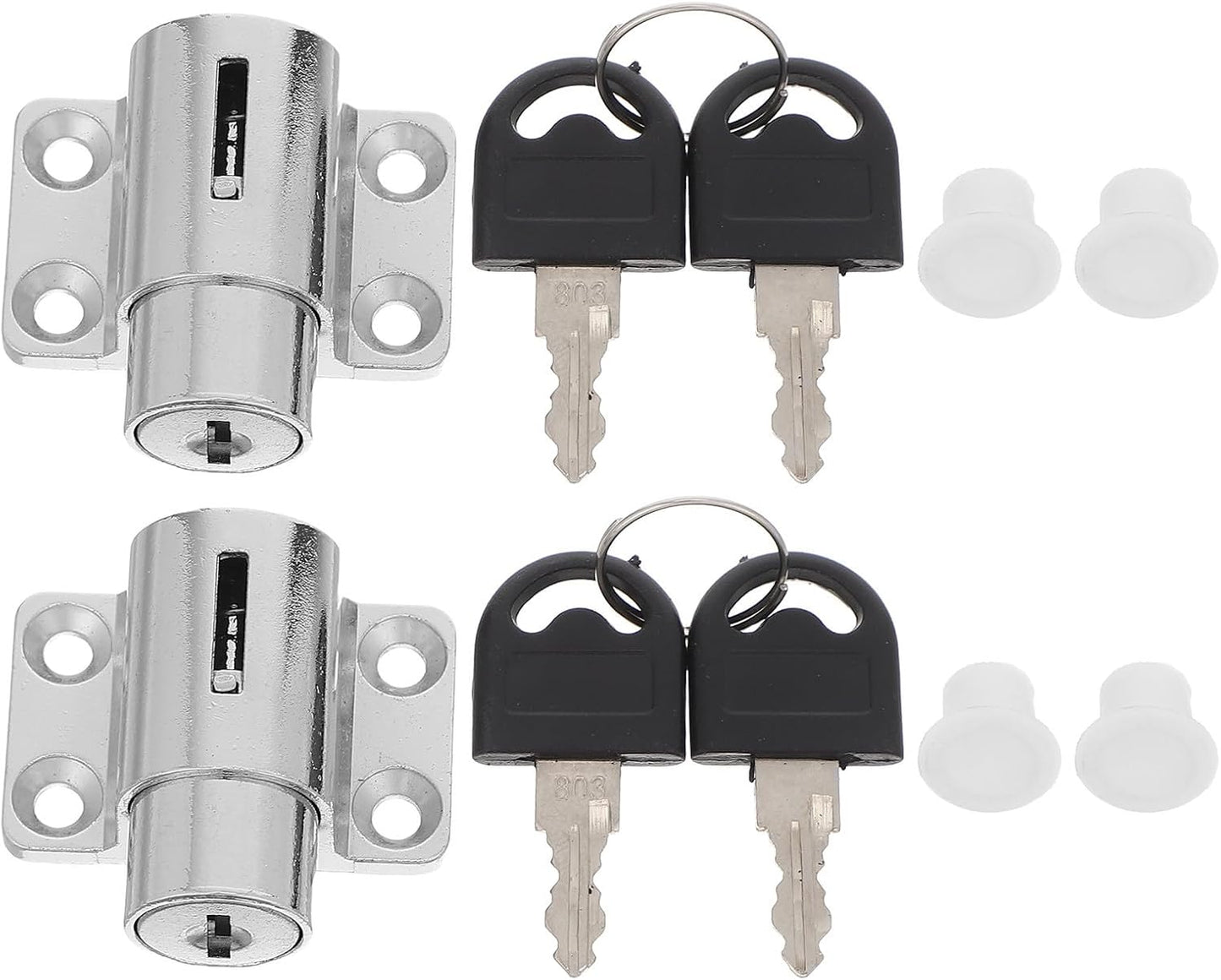  Gatuida Serrure De Fenêtre En Alliage De Zinc Argenté, Design Solide Et Installation Facile, Lot De 2 Sets De Sets Pour Sécurité Des Portes Coulissantes Modernes