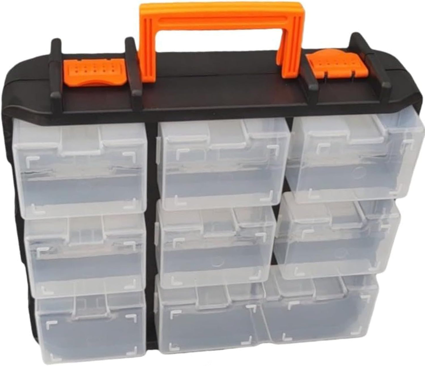 GENERIC Organiseur De Pièces Authentiques, Boîte De Rangement Amovible, 36,5 Cm, 12 Compartiments Avec Poignée, Organiseur Robuste, Boîte Avec Design Empilable, Rangement D'outils Pour Garage Et Atelier