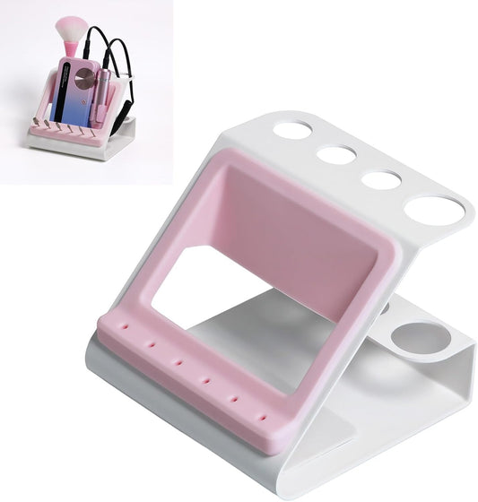  Pour Outils De Manucure, Organisateur De Bureau Pliable En ABS Avec Pour Perceuse, Trous D ' Embouts Et Tasse à Brosse Pour Poste De Travail De Salon Ou De Table à Domicile, De