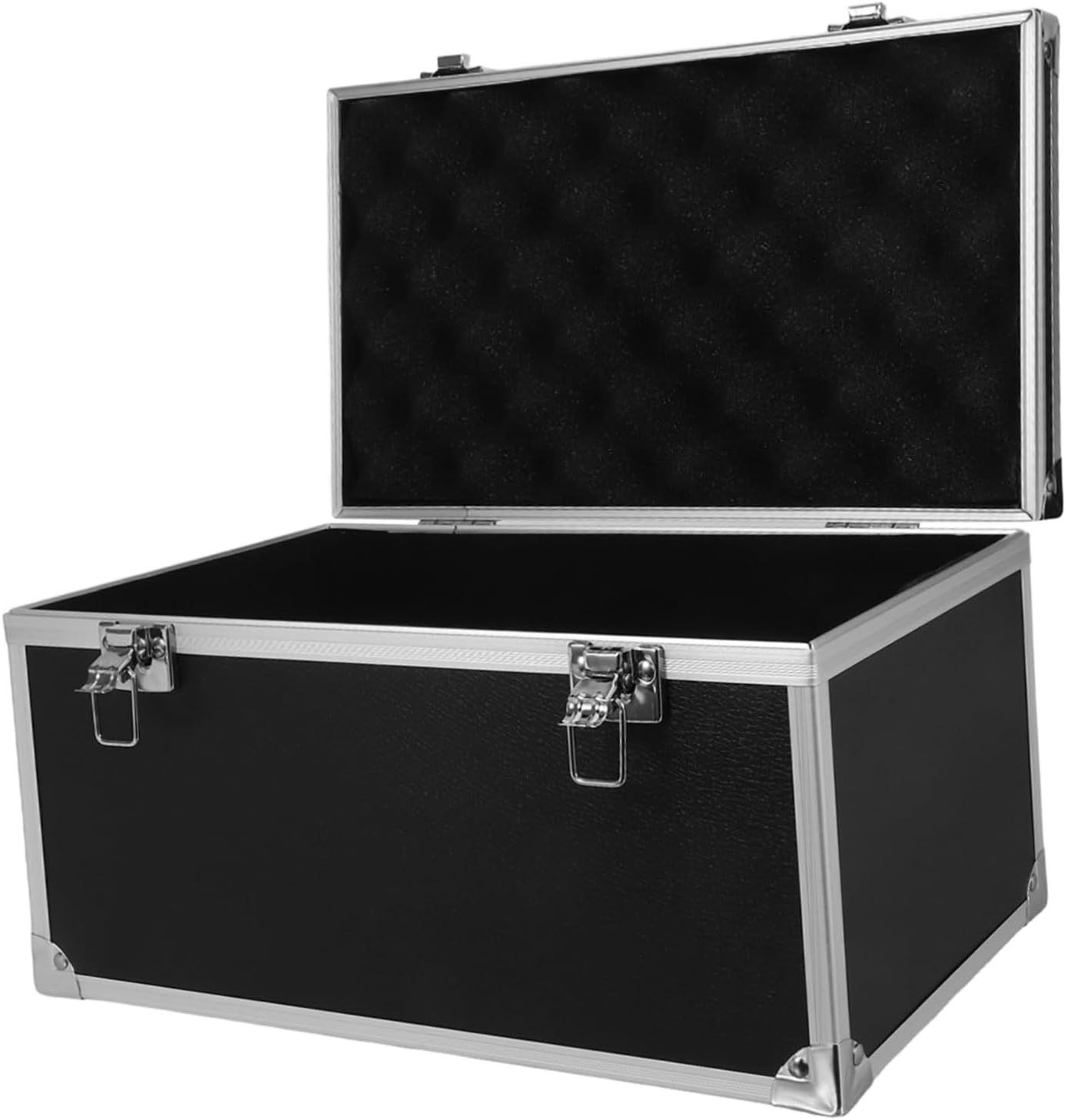  YARNOW Boîte à Outils Rangement Protection Des Outils Multifonction En Alliage D'aluminium Robuste Et Portable Noir Fermeture Flexible