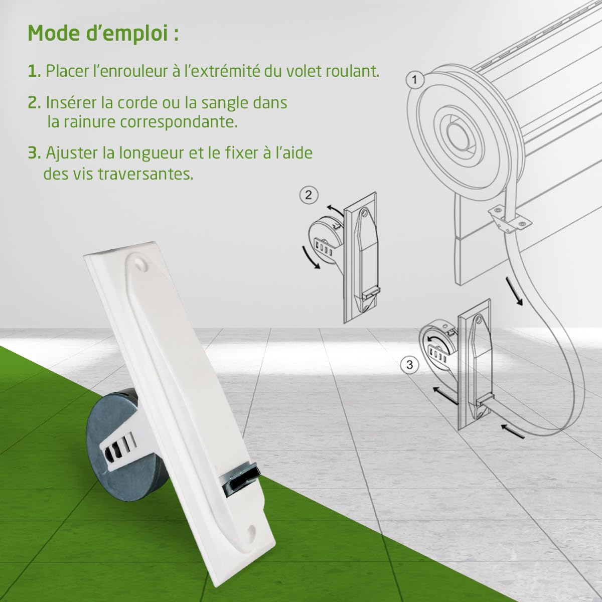  Amig - Recessed Roller Shutter Roller - PVC Front And Metal Body - Dimensions: 6 X 20 X 11.5 Cm - White - Compact And Functional Design