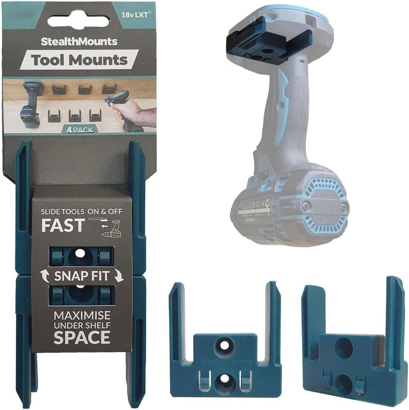 StealthMounts Makita Lot De 8 Porte-outils Verrouillables Pour Outils Makita | Rangement D'outils Makita | Porte-outils Makita 18 V | Support Pour Outil Makita | Support D'outils Makita | Clip