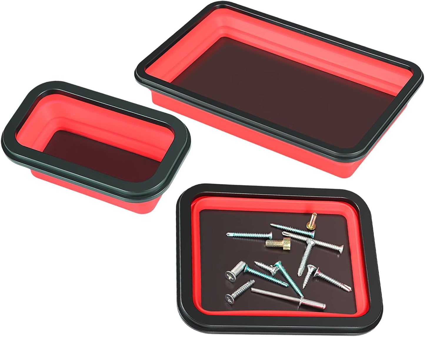  Plateau Magnétique, Lot De 3 Organiseurs De Pièces Magnétiques Pour Vis, écrous, Boulons, Plateau Porte-outils Pour Garage, établi, Réparation Automobile, Tri Du Matériel Et Tâches D'entretien Des