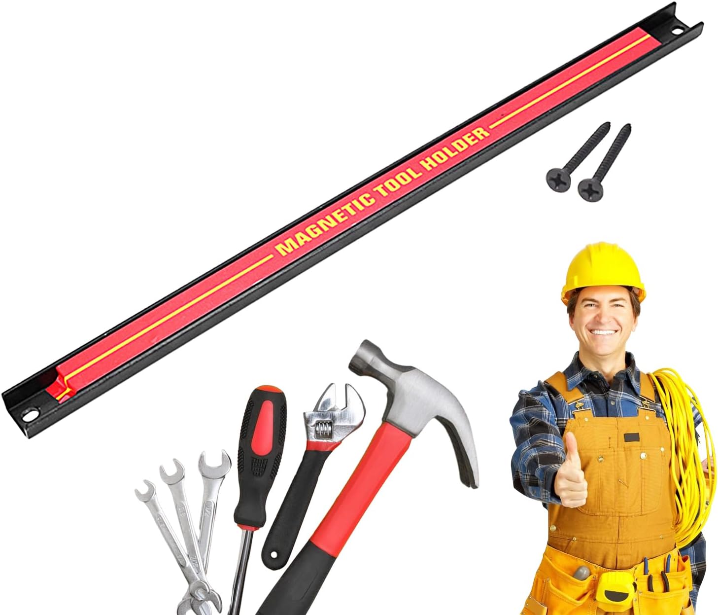  Porte-outils Magnétique - Barre Magnétique Pour Outils - Support Mural Magnétique De Grande Capacité - Barre D'outils En Métal Pour Atelier, Maison, Organisateur D'outils Peu Encombrant