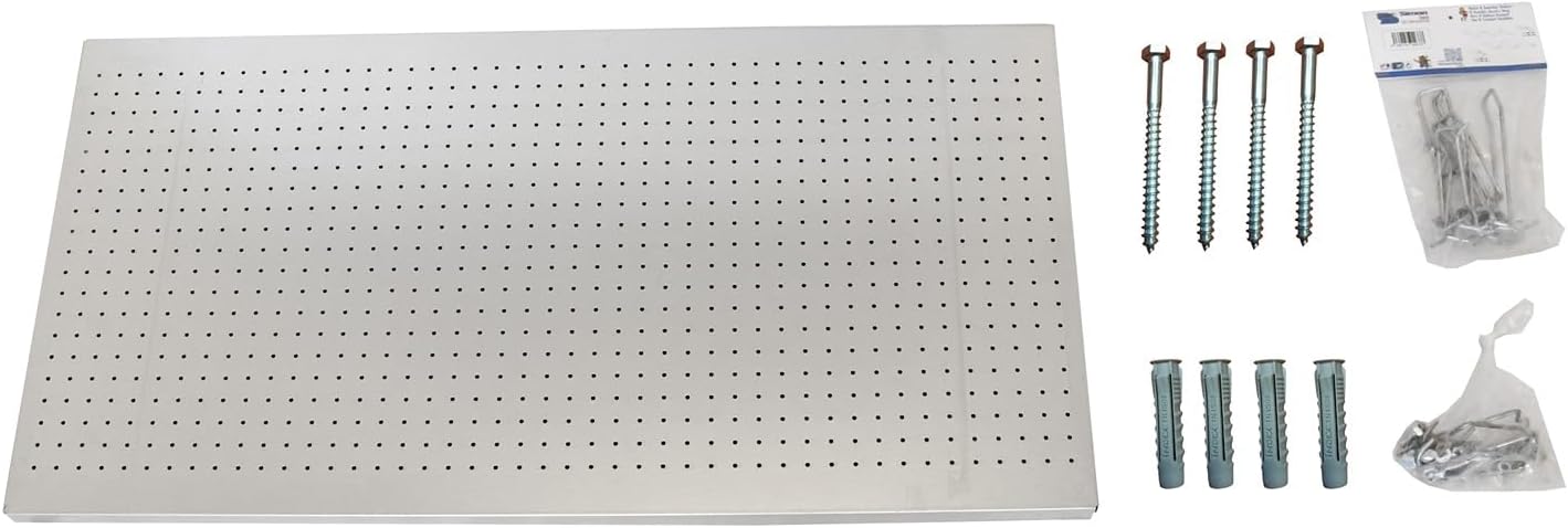  Simon Rack Panneau Mural Perforé Porte Outils, Jeu De 17 Crochets, 900x400 Mm, Galvanisé - Simonwork