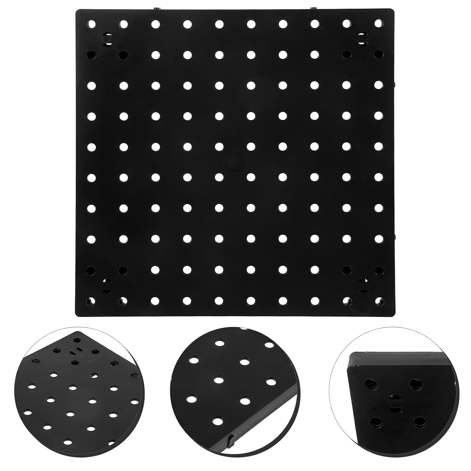  VICASKY Panneau Perforé Noir En Plastique Multi-fonctionnel Et Pratique Pour Rangement Mural Garage Ou Salle De Bain, Organiseur Simple Et Élégant Pour Atelier