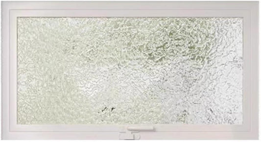  Rectangular Home Window, Ventilated Metal Frame Sliding Window Replacement, 360° Rotatable Tempered Glass Window For Basement, Garage, Bathroom (White, 50 X 30 Cm/19 Inches)