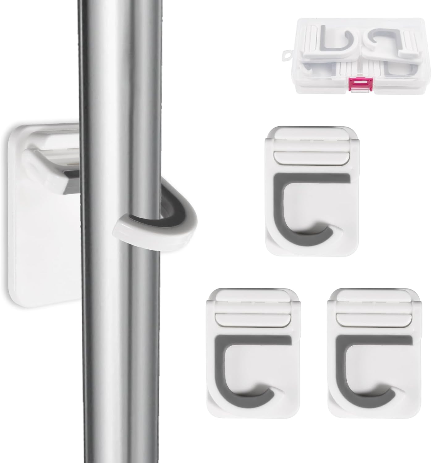  Lot De 4 Supports Muraux Pour Balai Et Serpillière, Adhésifs Antidérapants Sans Perçage, Organiseur De Ménage Pour Cuisine Et Maison