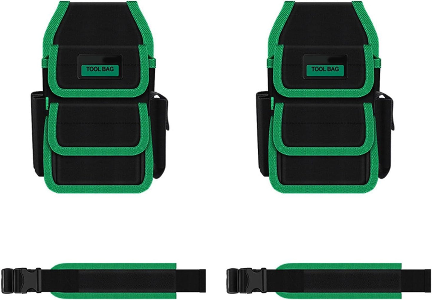  Lot De 2 Pochettes à Outils Avec Plusieurs Compartiments Pour Une Organisation Sécurisée, La Construction, La Réparation, Sac Banane Multifonction