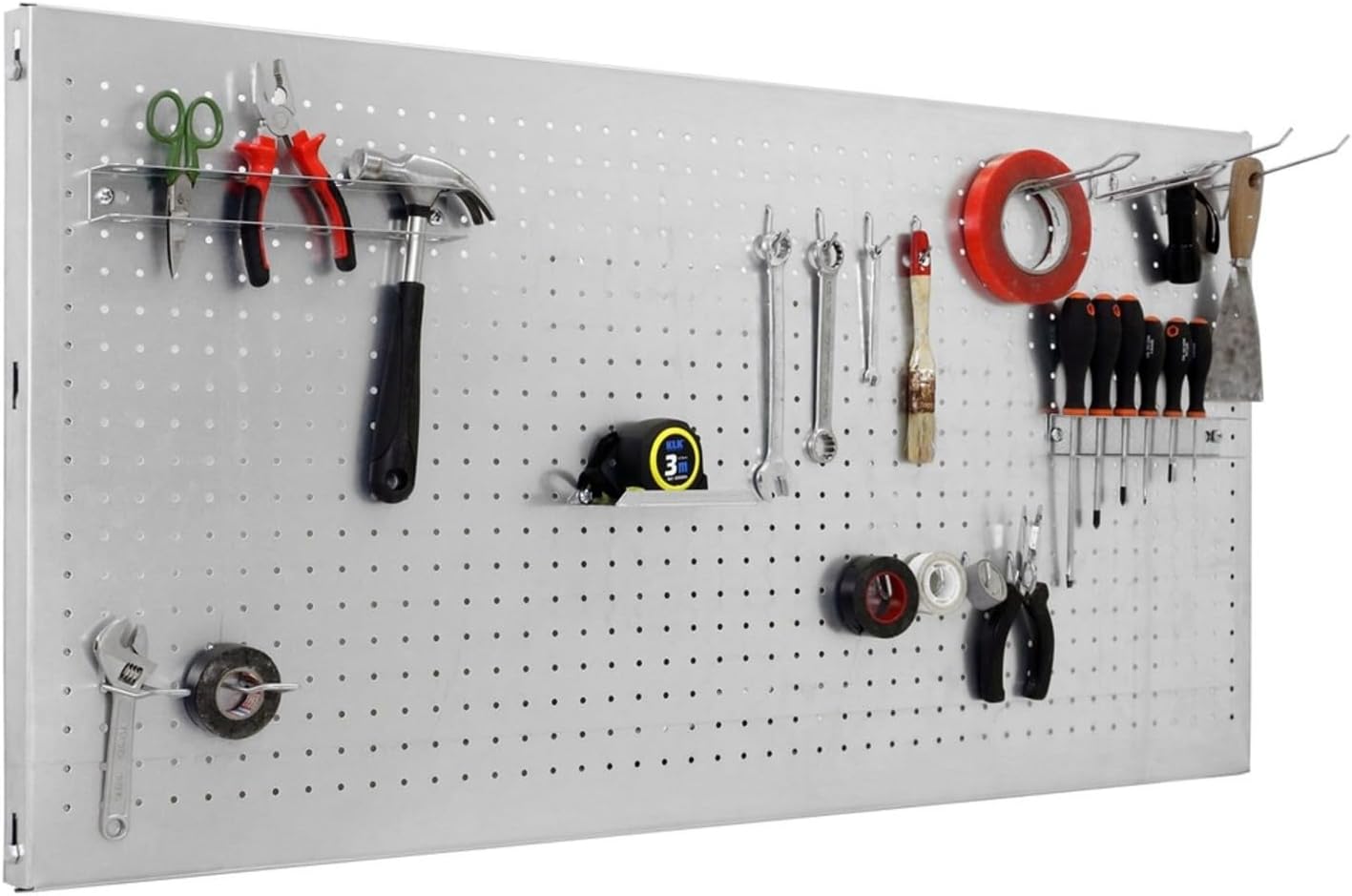  Simon Rack Panneau Mural Perforé Porte Outils, Jeu De 17 Crochets, 900x400 Mm, Galvanisé - Simonwork