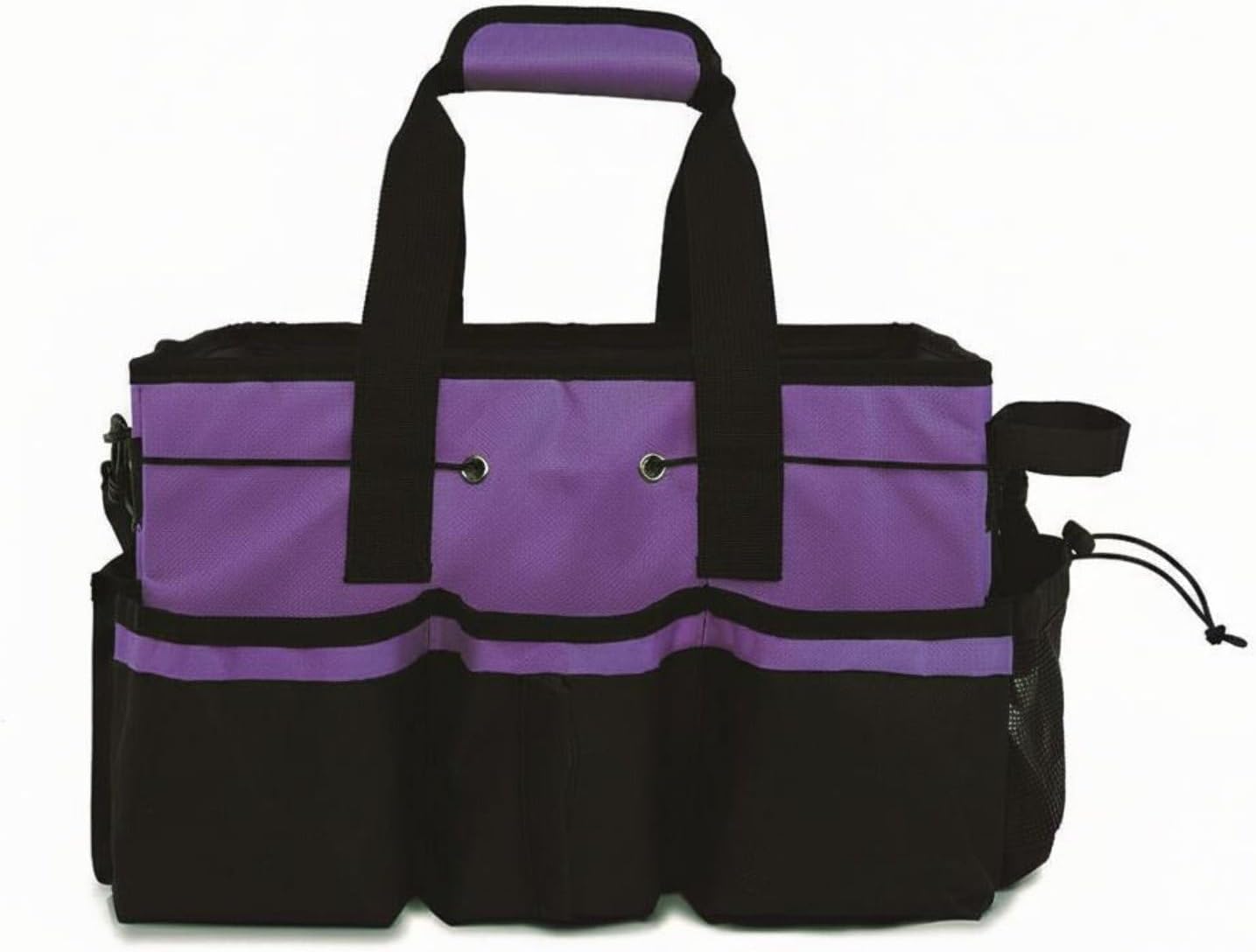  Qianly Sac Fourre-tout à Outils Multi-Poches Multifonctionnel Sacoche à Outils Portable Avec Bandoulière Compartiments Réglables Pour Voiture, Garage, Jardin, Blanc, Ns-214
