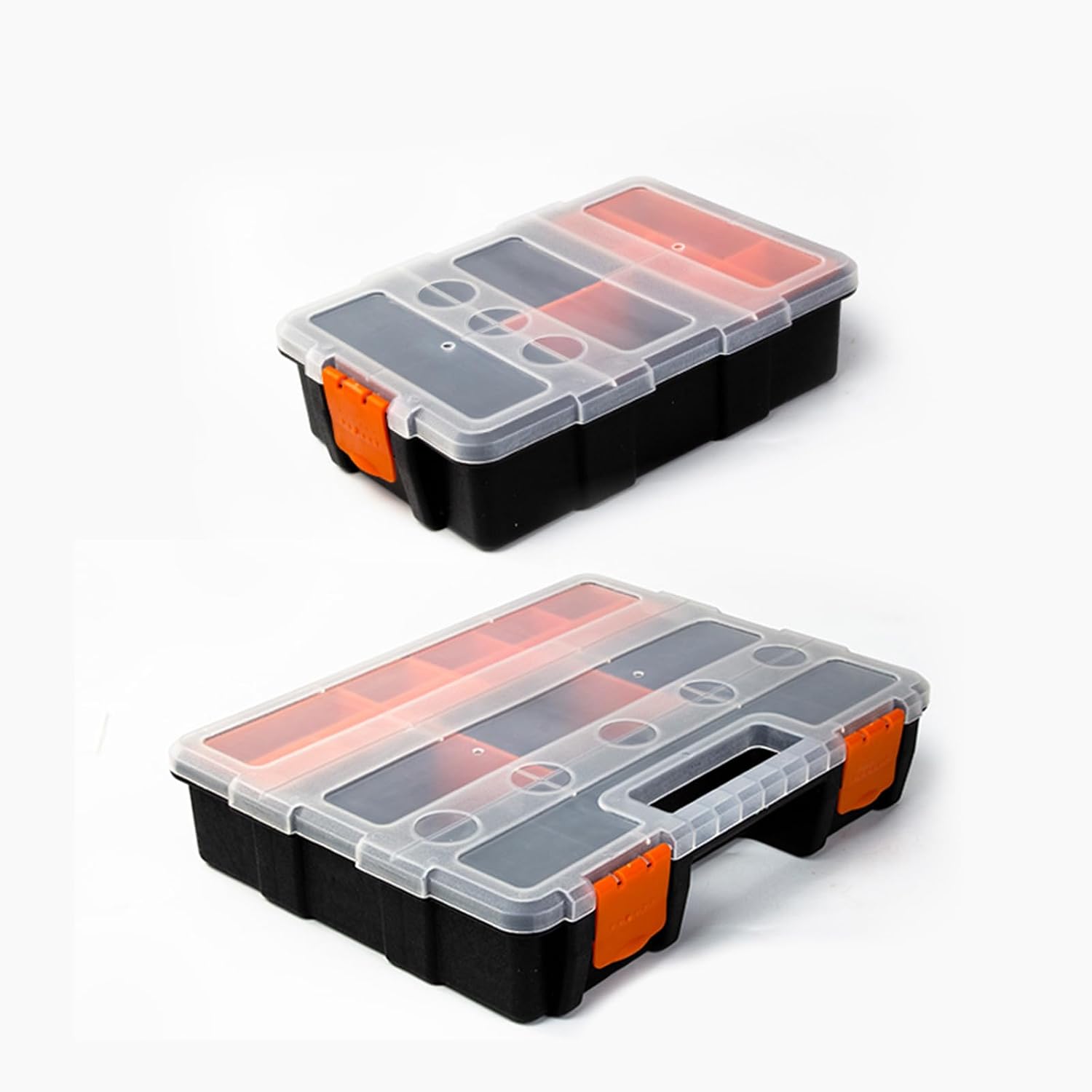  Boîtes à Outils Transparentes, Compartiments Réglables, Loquets Sécurisés, Poignée Ergonomique Pour Accessoires De Quincaillerie