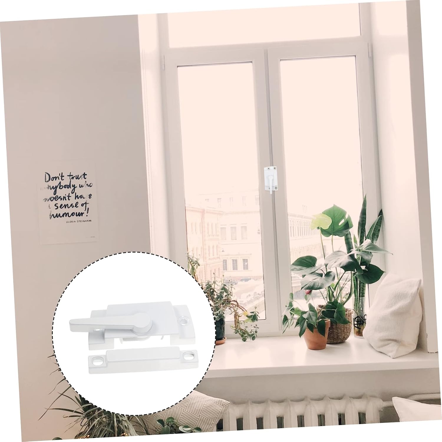  Jojofuny Verrous De Fenêtre En Alliage De Zinc Blanc 4pcs Pour Protection Vie Privée, Pièces De Rechange Robustes Et Flexibles Pour Fenêtres Coulissantes Usage Quotidien