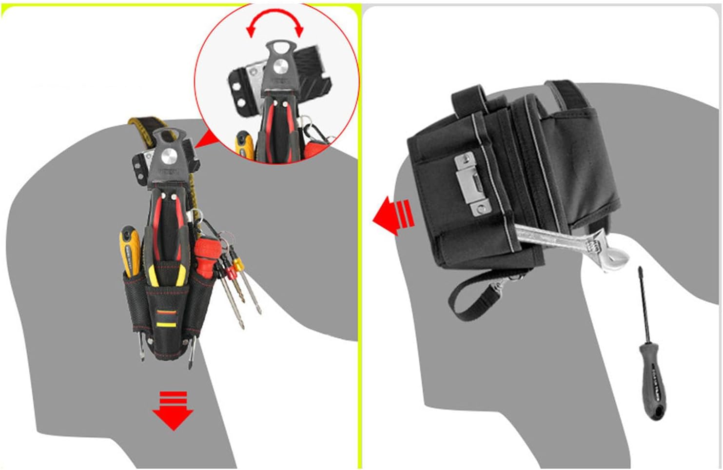 GENERIC Ceinture à Outils D'électricien | Pochette De Rangement Portable – Porte-outils – Pour Bricoleur, Entrepreneur, Mécanicien, Plombier, Menuiserie, Papa