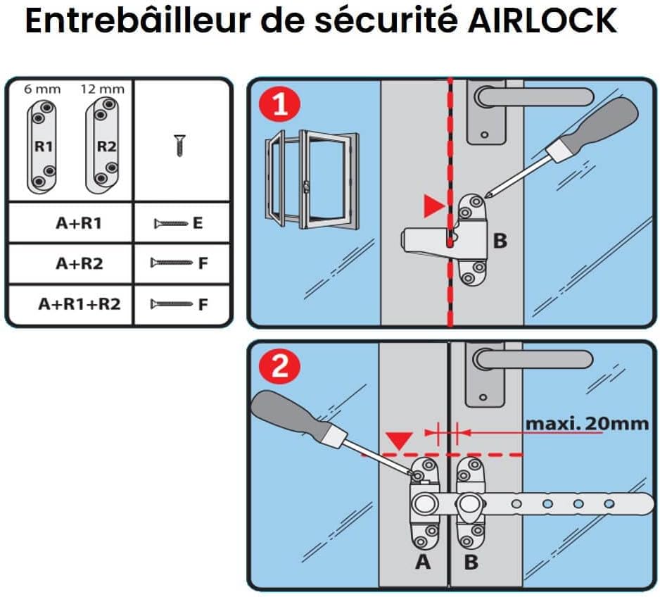  AIRLOCK With Push Button Nickel - Window Restrictor - SOCONA Ref. L4