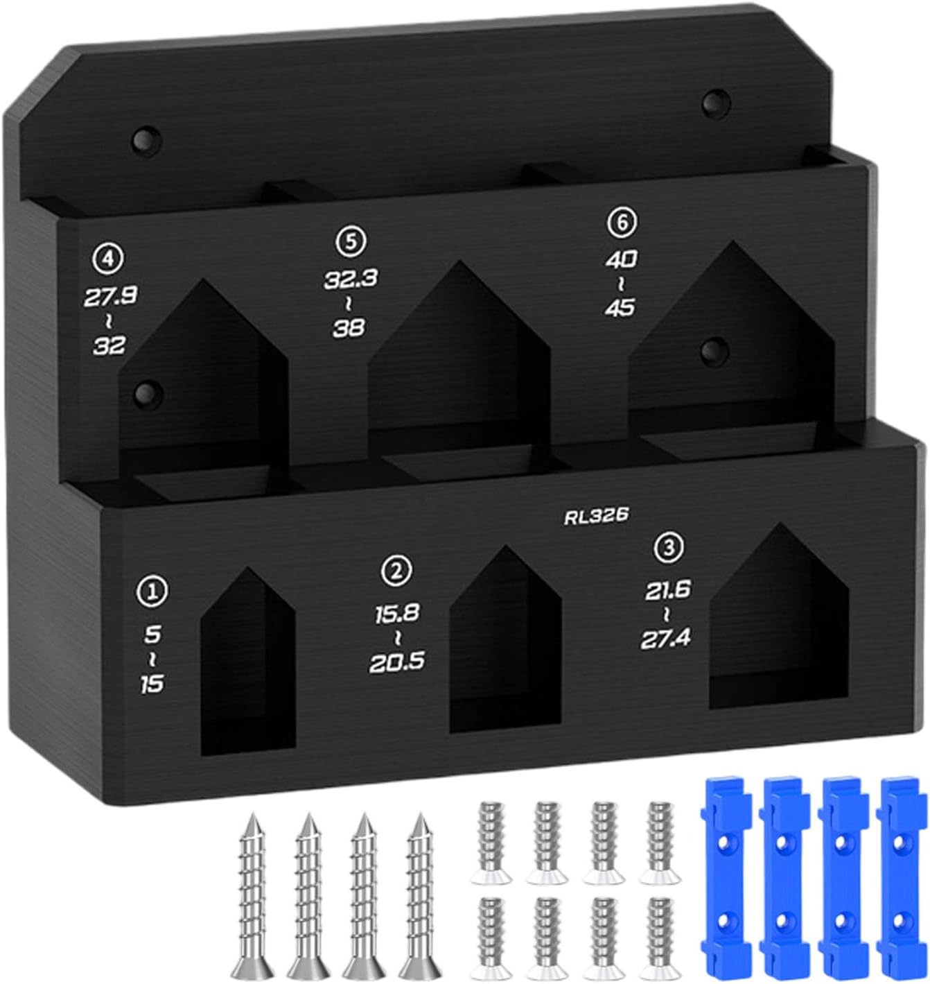  Étagère De Rangement Robuste, Organisateur D'outils Mural, Support De Vélo à 6 Fentes Avec Pince, Accessoire D'établi De Garage En Acier Robuste,