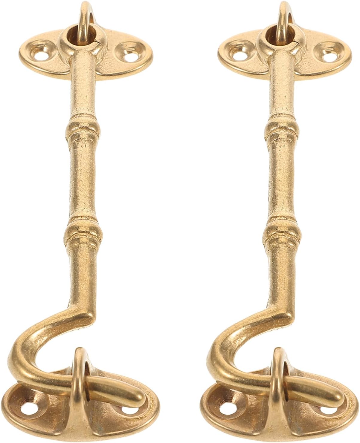  2 Pieces Heavy Duty Brass Door Latch Hook And Eye For Cabin Doors And Windows Wear Resistant And Easy To Install Hanging Hardware Lock
