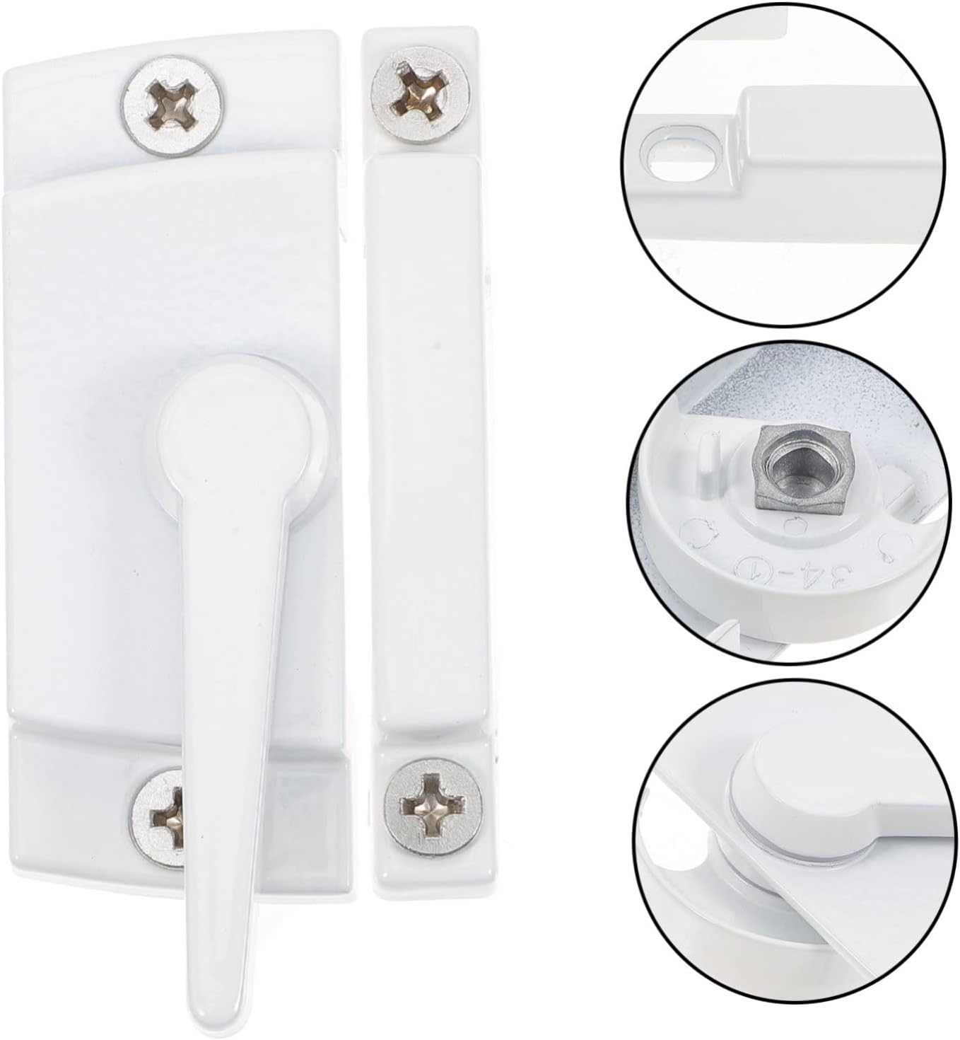  Jojofuny Verrous De Fenêtre En Alliage De Zinc Blanc 4pcs Pour Protection Vie Privée, Pièces De Rechange Robustes Et Flexibles Pour Fenêtres Coulissantes Usage Quotidien