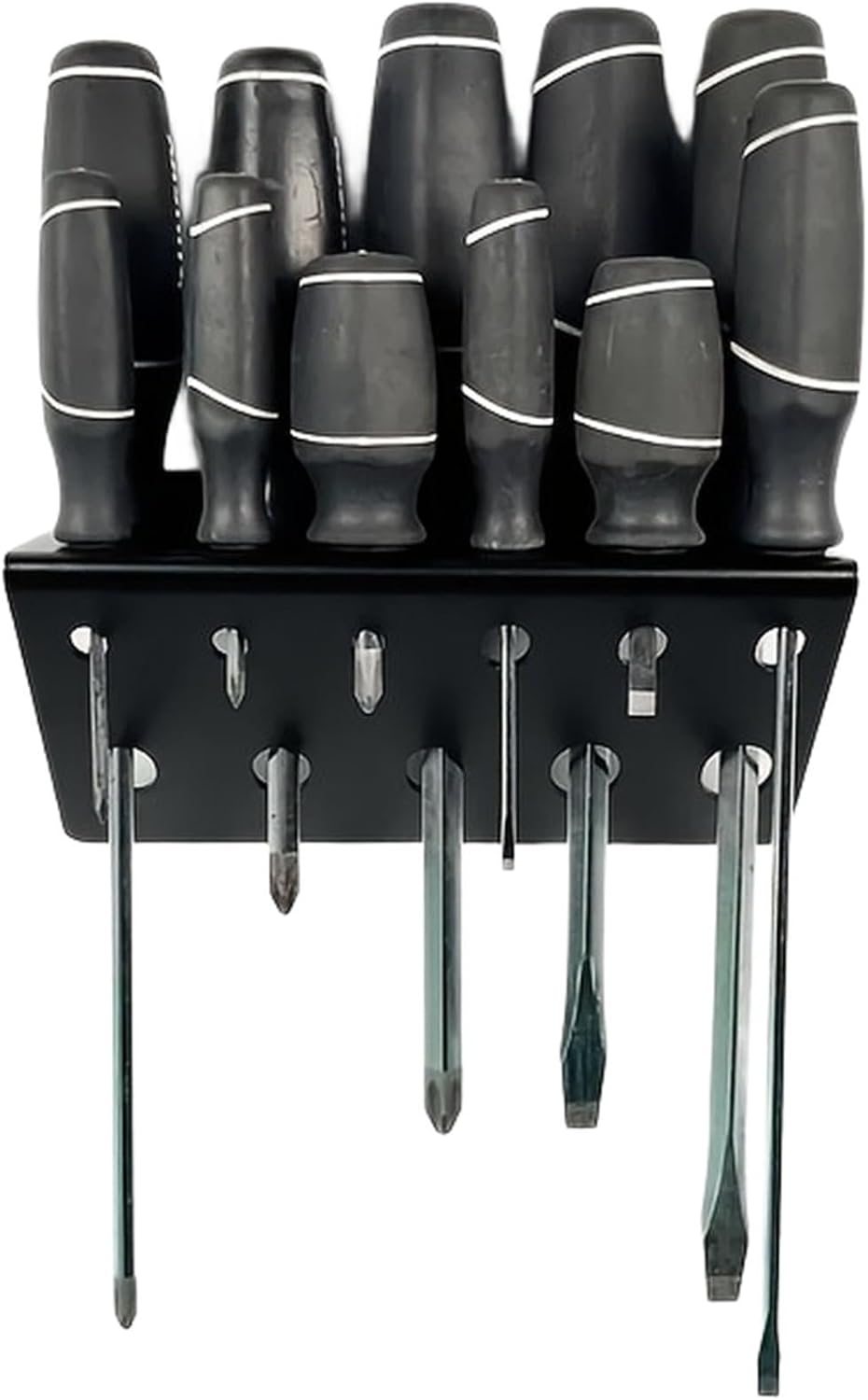  Support De Tournevis, Organisateur D'outils, étagère De Rangement, étagère Murale Pour Atelier, Design Fin Et Peu Encombrant, Construction En Fer, 11 Ou 22 Trous, 38,1 Cm De Long, Finition