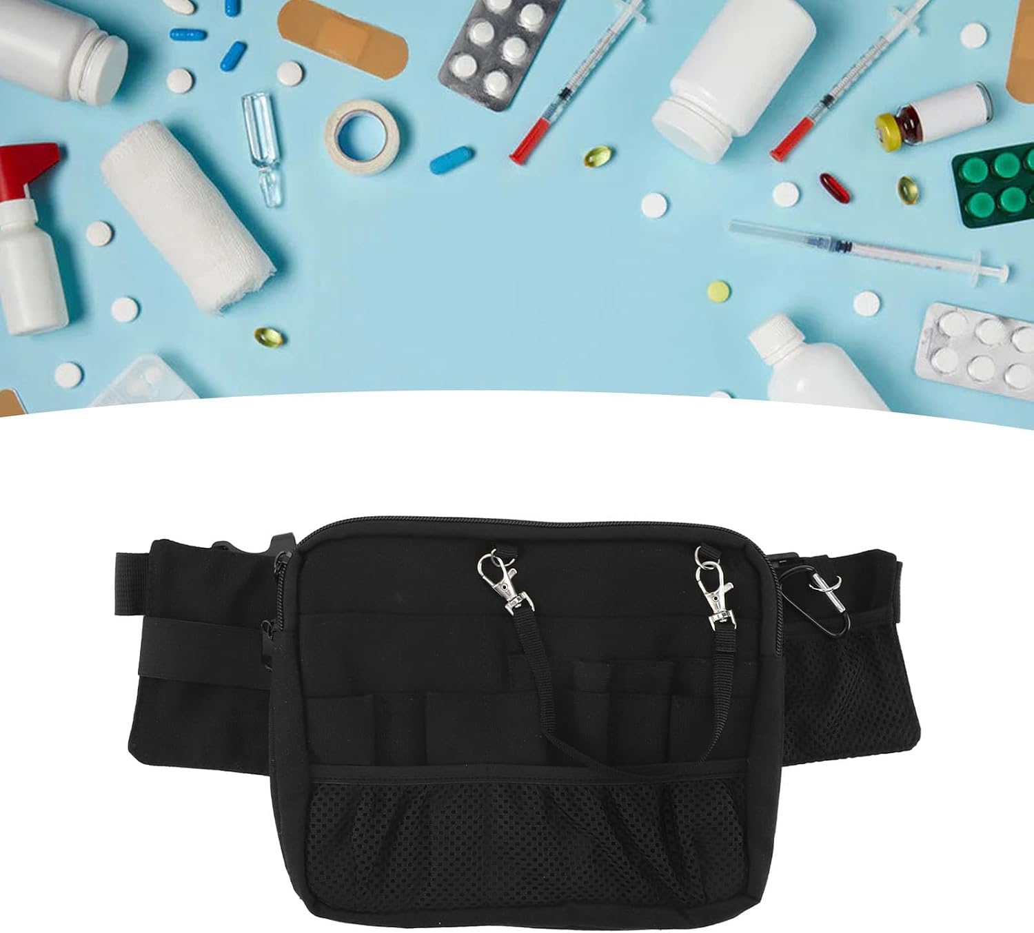  Ejoyous Sac Banane D'infirmière, Sac à Outils Médical En Tissu Oxford Avec Rangement Multi-poches, à Porter De 3 Façons, Organisateur à Accès Rapide Pour Les Infirmières, Les Médecins Et Les Rondes
